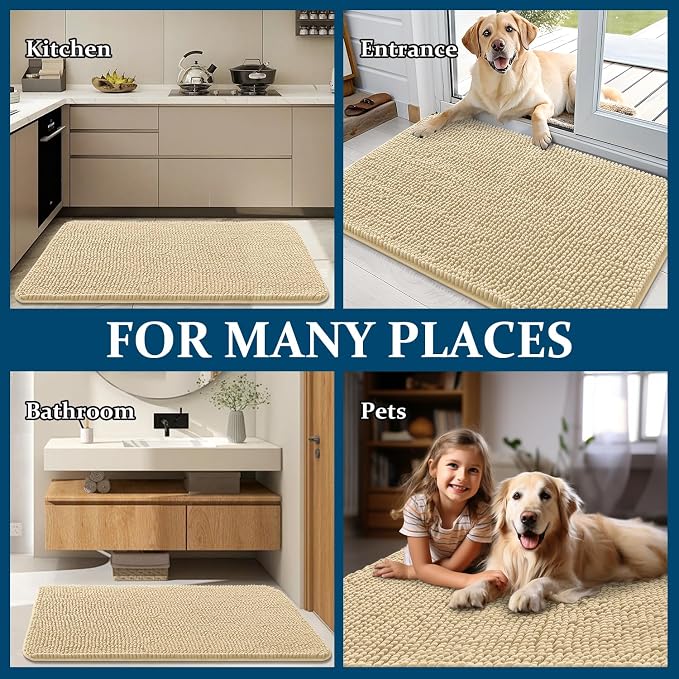OLANLY Dog Door Mat for Muddy Paws 54x32, Absorbs Moisture and Dirt, Absorbent - Image 8