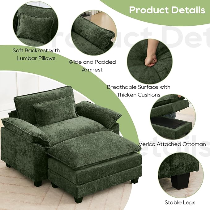 Oprisen 53" Modular Sectional Sofa, Comfy Cloud Couch Sectional Sofa - Image 6