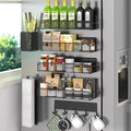 DTUQYX Magnetic Spice Rack for Refrigerator, 7 Pack Metal Shelf Black, Moveable by DTUQYX