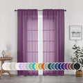 OWENIE Sheer Curtains 72 Inches Long 2 Panels Set, Transparent Light Filtering by OWENIE