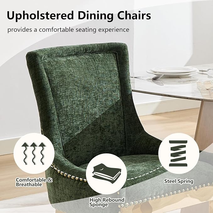 Upholstered Dining Chairs Set of 4, Modern Fabric Side Chairs - Image 4