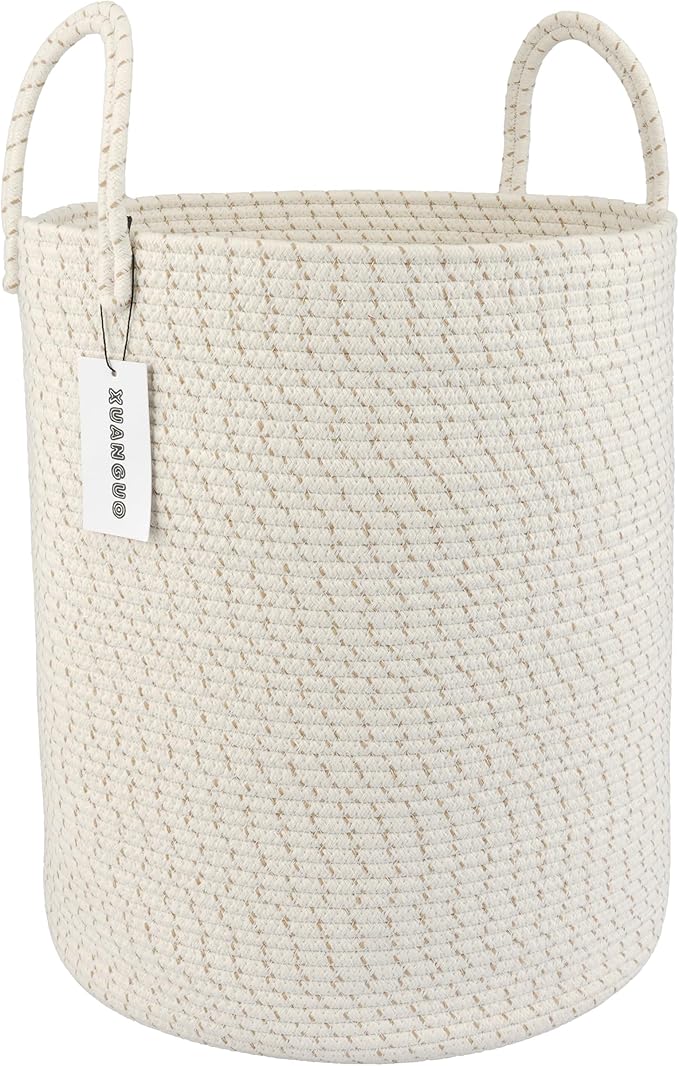 XUANGUO Cotton Rope Laundry Basket Hamper by XUANGUO