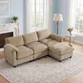 87.5'' L Shaped Modular Sectional Sofa, 3 Seater Cloud Couch by HATPPTO