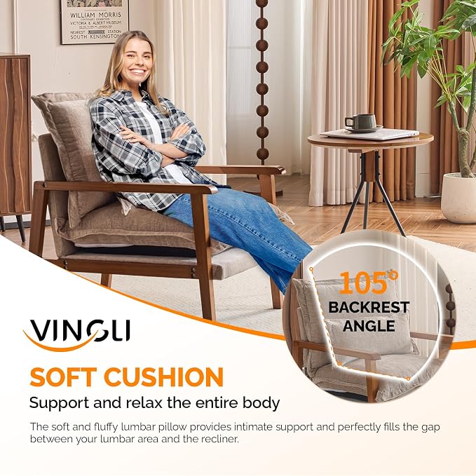 VINGLI Mid-Century Modern Cloud Accent Armchair - Image 6