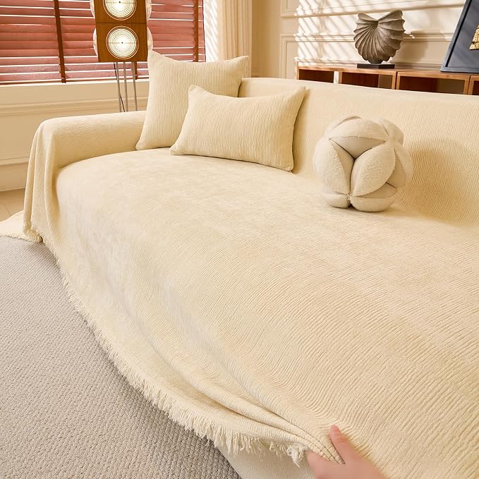DREAMINGO Chenille Sofa Cover Washable Pet Couch Protector Cover Textured Couch - Image 7