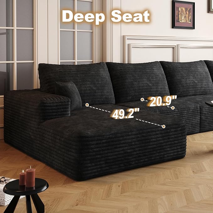136" Sectional Couches for Living Room Cloud Couch Sofa - Image 4