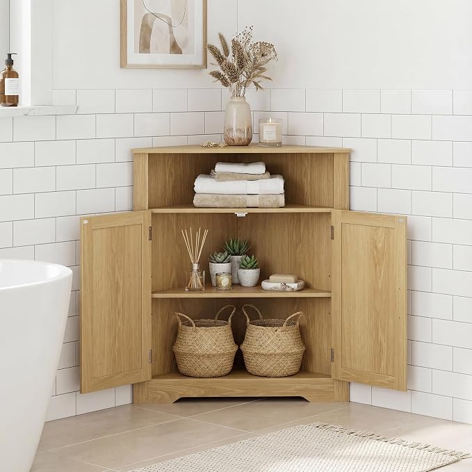 Smuxee Bathroom Corner Cabinet, Floor Corner Storage Cabinet - Image 8