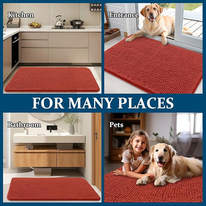 OLANLY Dog Door Mat for Muddy Paws 35x24, Absorbs Moisture and Dirt, Absorbent - Image 8