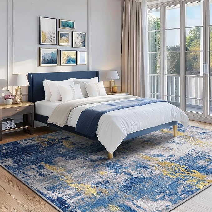 Washable Area Rugs 6'x8' Non-Slip Modern Abstract Soft - Image 3