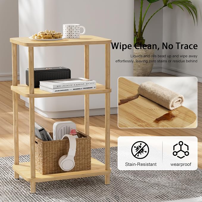 Bamboo End Table, Side Table for Small Space - Image 7