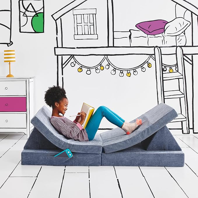 Yourigami Kids and Toddler Play Couch, Convertible Folding Sofa, Durable Foam by Yourigami