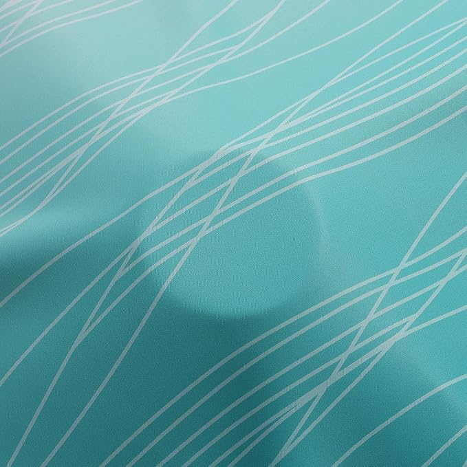 Estelar Textiler Teal and Grayish White Blackout Curtains - Image 8