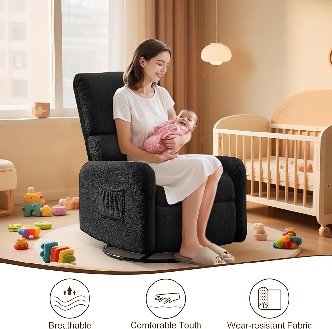 Korser 360° Rocking Chair, Nursery Rocker Chair - Image 5
