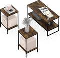 Furinno Simplistic Coffee Table and End Table Set of 3, Modern Metal Frame by Furinno-FitsYourSpaceFitsYourBudget