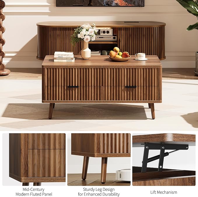 Lift Top Coffee Table with Storage - Image 3