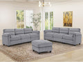 HAOMARKETS Corduroy Sofa Set, Upholstered Ottoman and 3-Seater Couch Set of 2 by HAOMARKETS