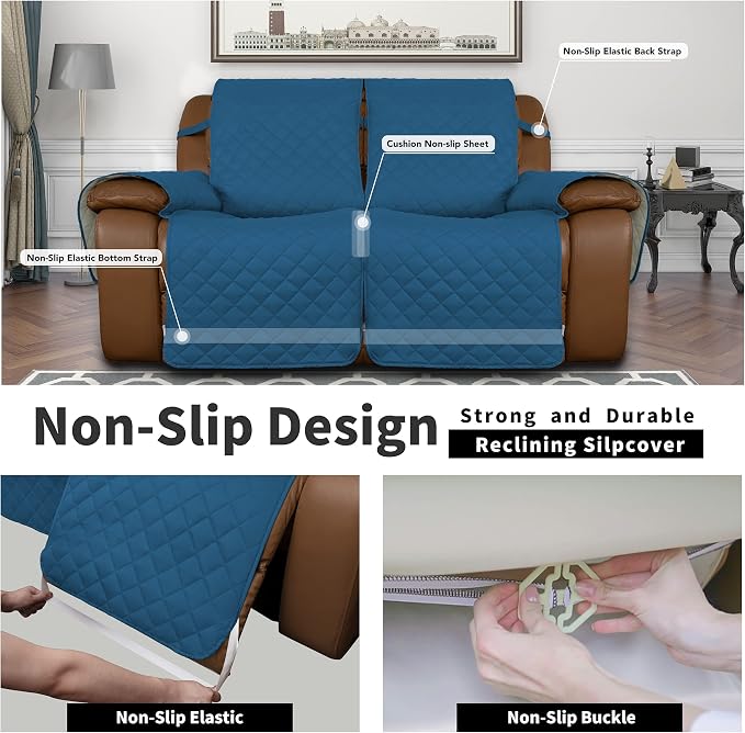 Easy-Going Loveseat Recliner Cover, Reversible Couch Cover - Image 4