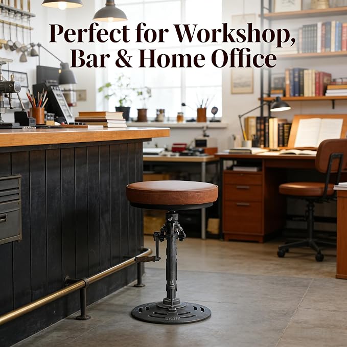 LOKKHAN American Antique Steampunk Deco Vintage Industrial Bar Cafe Stool - Image 4