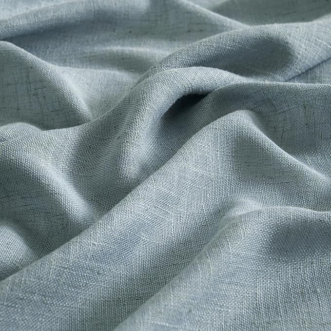 MIULEE Dusty Blue Linen Curtains 84 Inch Length 2 Panels - Image 3