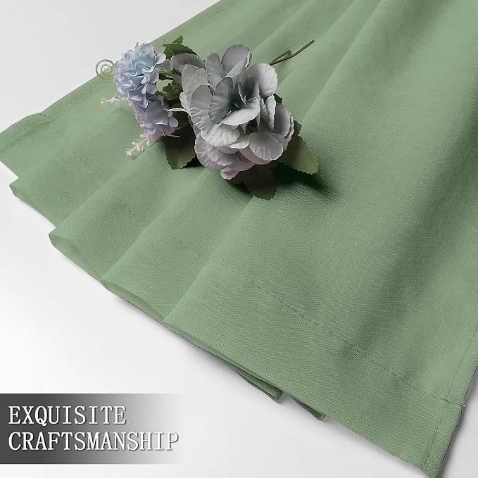 Tollpiz Short Sheer Curtain Linen Textured Bedroom Curtains Sheer Light - Image 7
