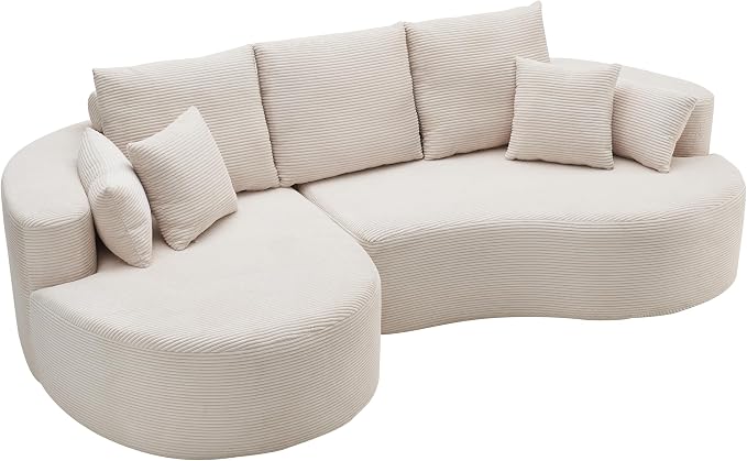 106'' Sectional Curved Sofa Sponge Couch - Image 6