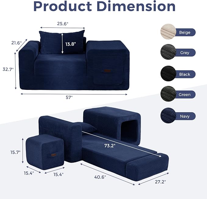 MAXYOYO Folding Sofa Couch, Convertible Floor Sofa - Image 2