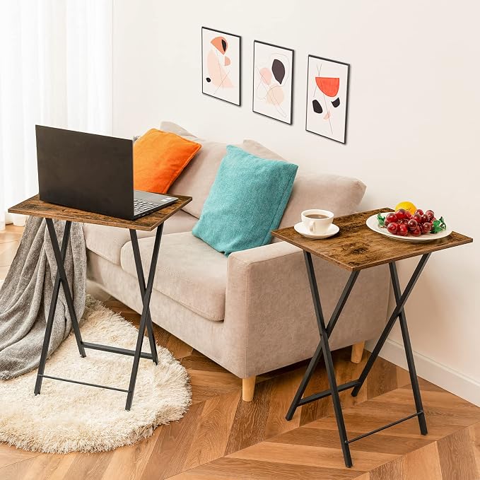 HOOBRO Folding TV Tray Tables, Industrial Snack Tables - Image 10