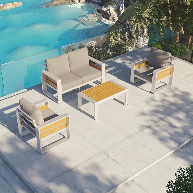 Aoxun Aluminum Outdoor Patio Furniture Set, Coffee Table ×1 - Image 3