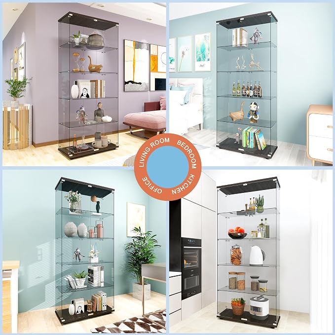 FANYUSHOW 5-Shelf Tempered Glass Display Cabinet - Image 5