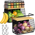 Magnetic Shelf for Fridge with Wood Lid, Fruit Potato and Onion Storage Bins by Ofiray-home