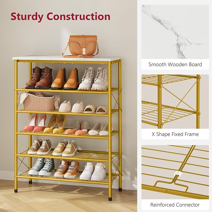 Tajsoon 6 Tier Shoe Rack Organizer - Image 5
