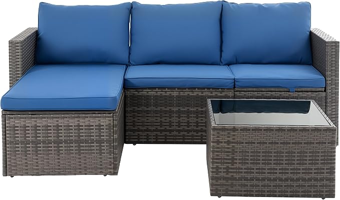 Shintenchi 4 Pieces Patio Furniture Sets, Outdoor Sofa Patio Sectional Sets All - Image 2