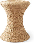 Casafield Hourglass Side Table, Water Hyacinth Round End Table, Boho Woven by Casafield