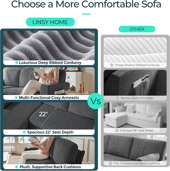LINSY HOME Sectional Sleeper Sofa - Image 6