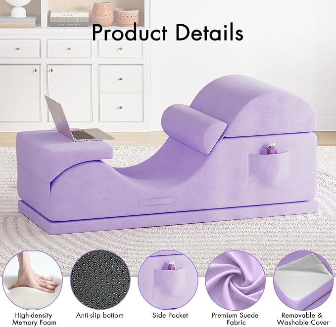 Convertible Yoga Chair for Adults, Ergonomic Foam Lounge - Image 4
