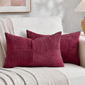 Fancy Homi 2 Packs Burgundy Lumbar Decorative Throw Pillow Covers 16x28 Inch by Fancy+Homi