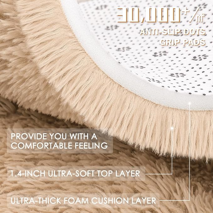 OLANLY 3x4 Machine Washable Accent Rug, Soft Fluffy Shaggy Area Rug - Image 7