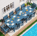 SERWALL Patio Dining Sets for 10 Person, HDPE Dining Set by SERWALL