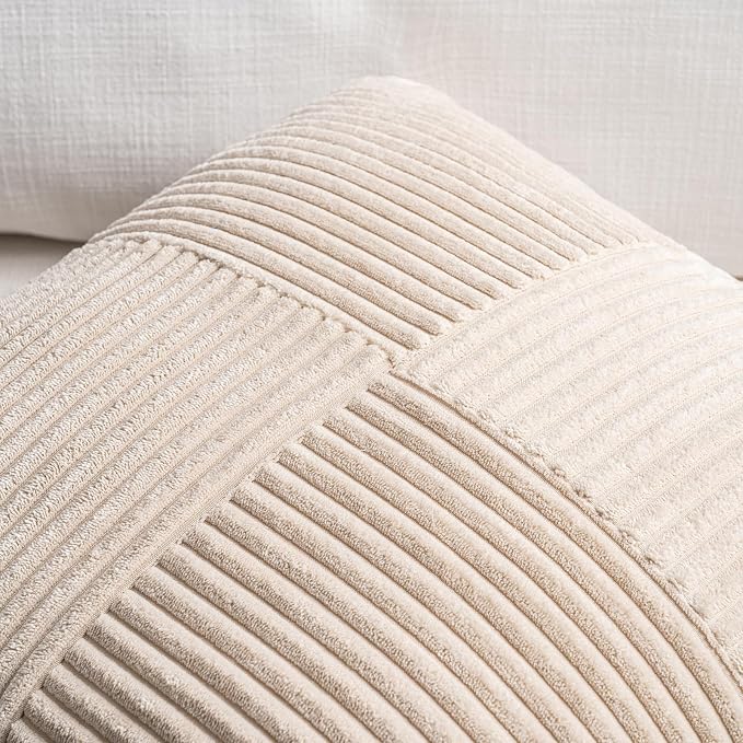 Fancy Homi Set of 2 Tan Boho Long Lumbar Body Decorative Throw Pillow Cover - Image 3