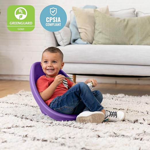 ECR4Kids Plastic Leaf Scoop Floor Rocker Seat, Classroom Furniture - Image 6