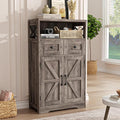 Farmhouse Storage Cabinet with Barn Doors and Open Shelf, Kitchen Pantry with by FiveWillowise
