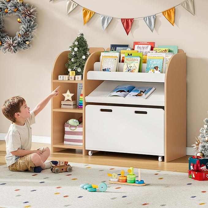 ONBRILL Kids Bookshelf and Toy Storage Organizer - Image 8