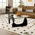 Modern Coffee Table for Living Room, 35.8" Minimalist Black Center Table by PRITIY