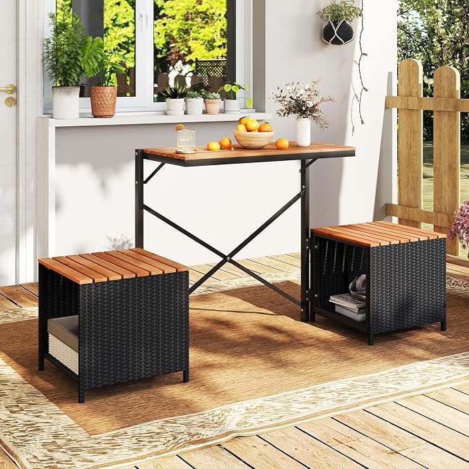 Tangkula 3-in-1 Convertible Bench Picnic Table, Outdoor Folding Table and - Image 2