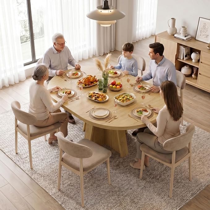 iPormis 43.3in-59in Extendable Round Dining Table - Image 5