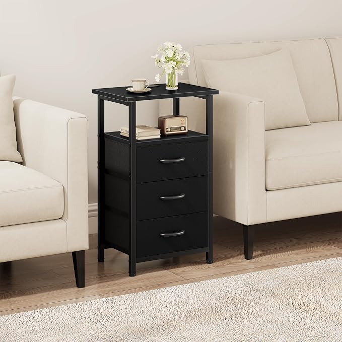Vagusicc Nightstand with Charging Station, Bedside Table with USB Ports and - Image 6