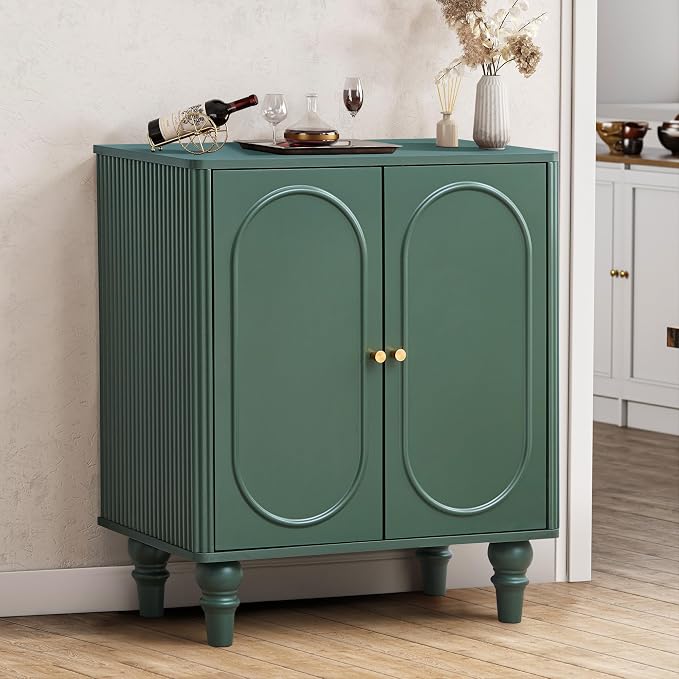 ORRD Fluted Storage Cabinet, Modern Credenza Wooden Accent Sideboard Buffet - Image 5