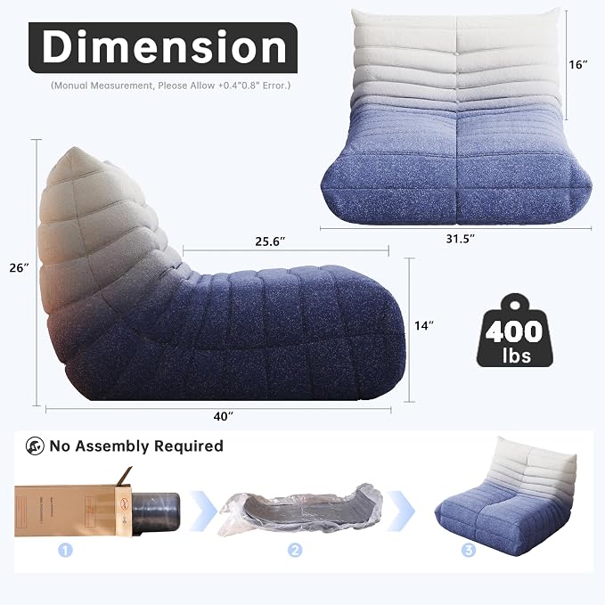 WHGBJA Memory Foam Bean Bag Chair - Image 2