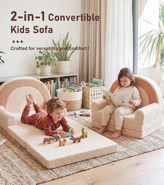 little dove Extra Wide Soft Toddler Couch Fold Out, Comfy Toddler Chair - Image 4
