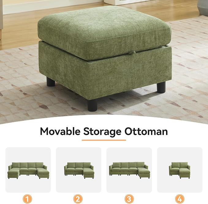 WUTUTUEE 25" Square Storage Ottoman - Image 5